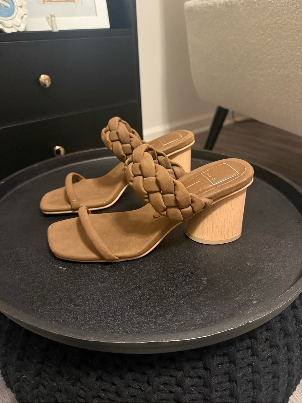 Dolce Vita Braided Strap Brown Block Heel Sandals Size 7